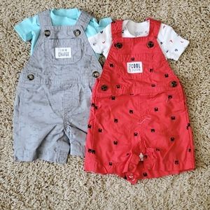 2 overall sets - newborn boy
